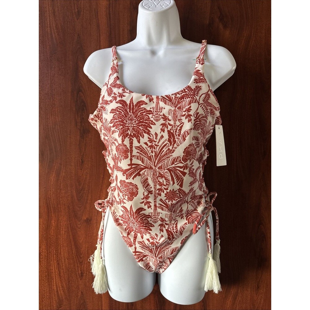 Phax NWT Garden Lace Up One Piece Bathing Suit in Warm Sz L